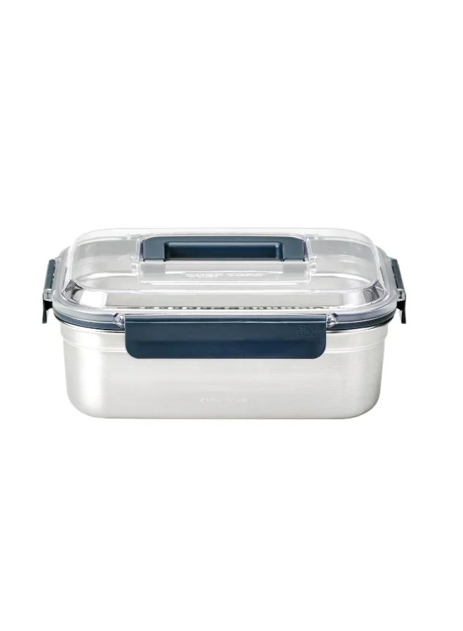 Glasslock Rectangular Durable Food Keeper Clear and Blue 2800ml CHEFTOP 2800