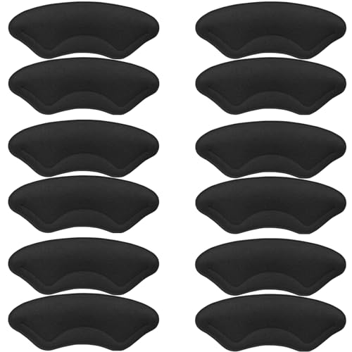 Comfowner 6 Pairs Heel Cushion Pads for Shoes Too Big Shoe Grips Liners Heel Protectors for Loose Shoes Heel Pain Blisters and Rubbing Anti Slip Shoe Filler Make Shoes Fit TighterBlack - Image 2