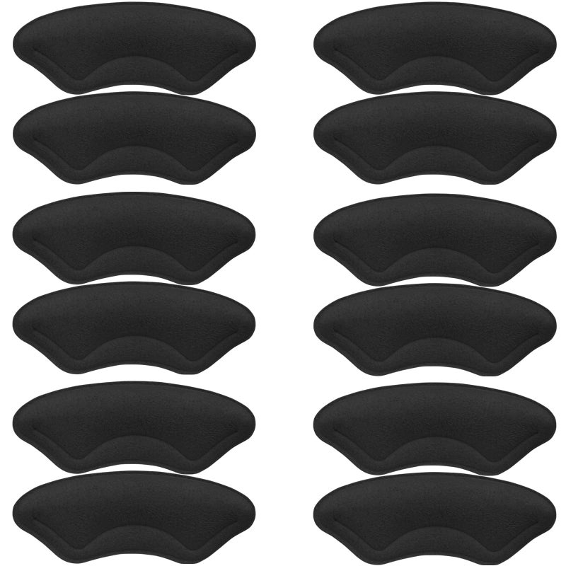 Comfowner 6 Pairs Heel Cushion Pads for Shoes Too Big Shoe Grips Liners Heel Protectors for Loose Shoes Heel Pain Blisters and Rubbing Anti Slip Shoe Filler Make Shoes Fit TighterBlack - Image 3