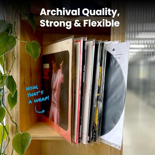 EVEO 200 Vinyl Record Sleeves Outer – Crystal Clear Outer Vinyl Sleeves LP Album Covers 12.75"x12.75" | Perfect Fit Protective 3 Mil Protection for Single & Double LPs - Archival Quality - Image 5