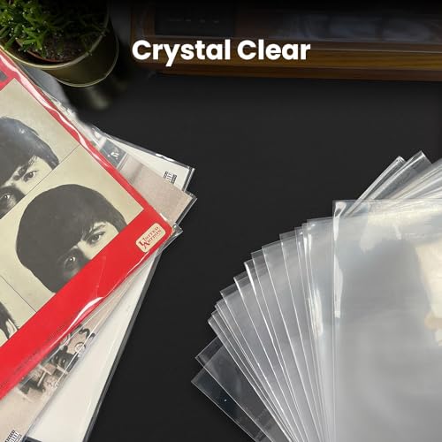 EVEO 200 Vinyl Record Sleeves Outer – Crystal Clear Outer Vinyl Sleeves LP Album Covers 12.75"x12.75" | Perfect Fit Protective 3 Mil Protection for Single & Double LPs - Archival Quality - Image 4