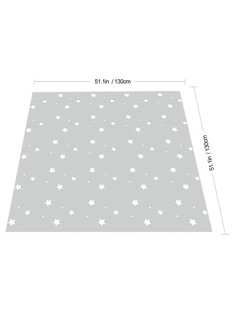 Splat Mat for Under High Chair/Arts/Crafts, Washable Baby Spill Mat Waterproof Anti-slip Floor Splash Mat, Portable Play Mat and Table Cloth (Star, 51") - Image 3