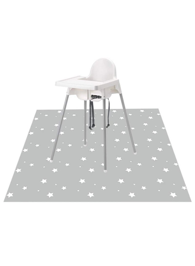 Splat Mat for Under High Chair/Arts/Crafts, Washable Baby Spill Mat Waterproof Anti-slip Floor Splash Mat, Portable Play Mat and Table Cloth (Star, 51") - Image 1