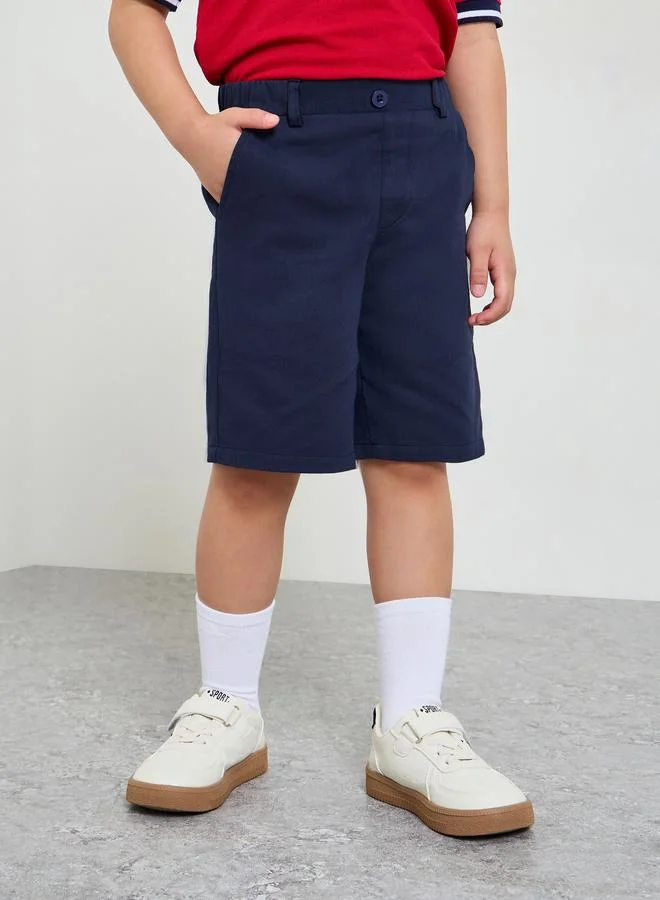 ستايلي Boys Solid Shorts with Elastic Waistband