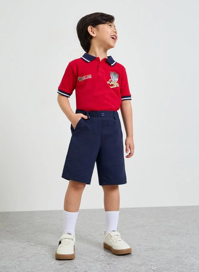 ستايلي Boys Solid Shorts with Elastic Waistband