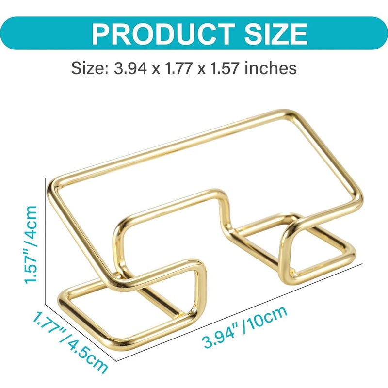 Climberty ® 1Pcs Visiting Card Holder for Men, Business Card Holder for Desk, Business Card Holder Display Stand, Modern Business Card Organizer, Desktop Business Card Holders (Gold) - Image 4