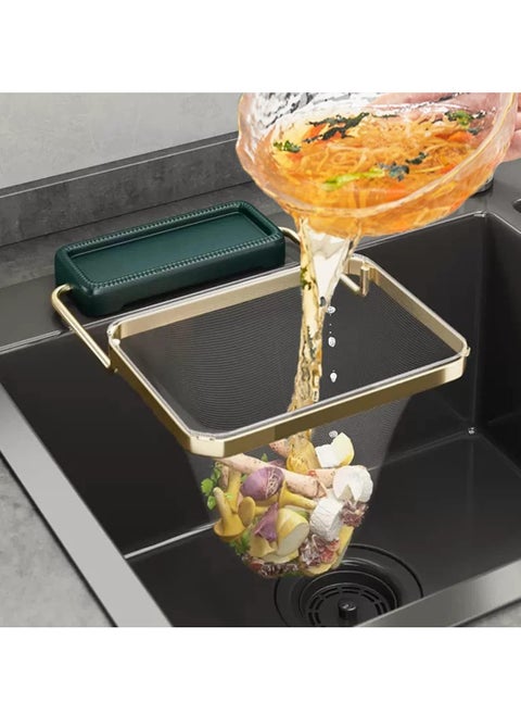 Meshmate Waste Rack, Meshmate Waste Rack Sink, Kitchen Sink Garbage Filter Rack Suction Cup, Rotatable Kitchen Sink Strainer with 200 Filter Mesh Bags (Green with 200bags)