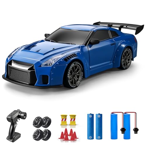 ACAMMZAR RC Drift Car 124 Remote Control Car for Kids 20KMH 4WD High Speed RC Cars with Lights Extra Racing Tires Vehicle for Adults Boys Girls - Image 1
