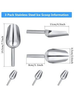Oasisgalore 3 Pcs Stainless Steel Ice Scoop Set, 8/9/10-inch, for Candy, Ice, Dry Goods, Popcorn.  - Image 3