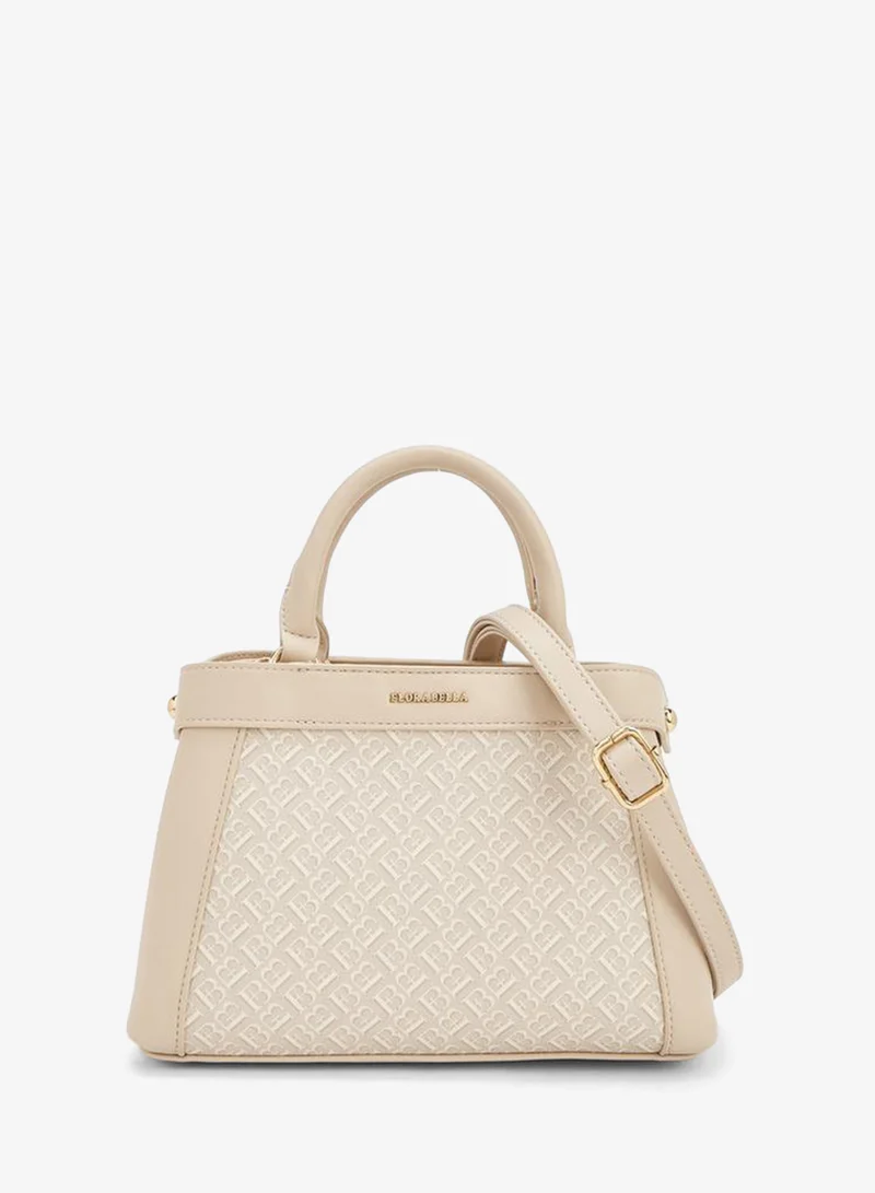 Monogram Print Tote Bag With Detachable Strap