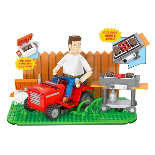 Brickcraft King of The Hill Hank Hills Backyard Building Kit 586Piece Set Hank Hill Figure Lawn Mower Grill Cooler Animated TV Show Collectible Display Xmas Christmas - Image 5