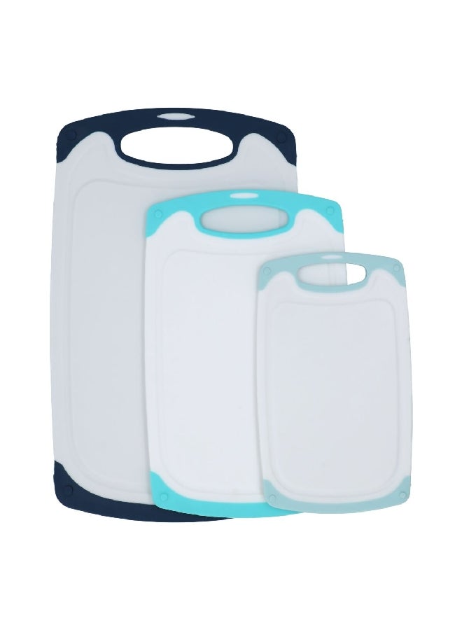 كور كيتشن ألواح تقطيع من سلسلة مضادة للميكروبات 3 قطع أبيض وأزرق 3.067 × 27.6 × 42.2 سم AC31700 - Image 2