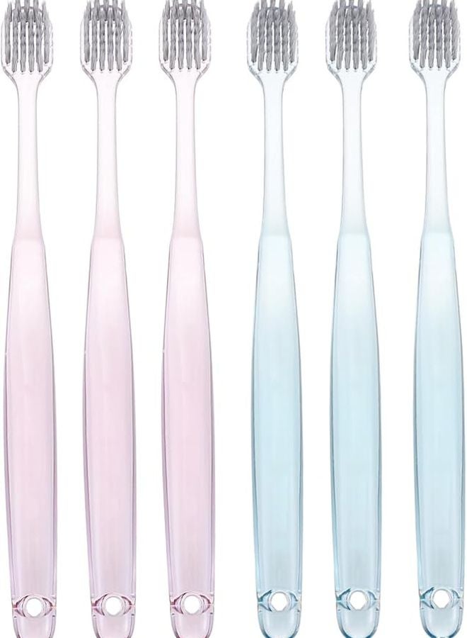 6 Pack Super Soft Toothbrushes Medium Bristle for Sensitive Teeth Dentist Recommended - Image 2