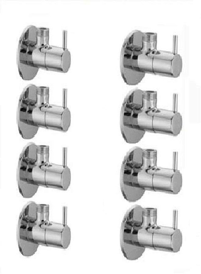 SHRUTI Brass Angle Cock, Angle Valve, Stop Cock with SS Wall Flange Model - 8 Piece Set (1970) - Image 1