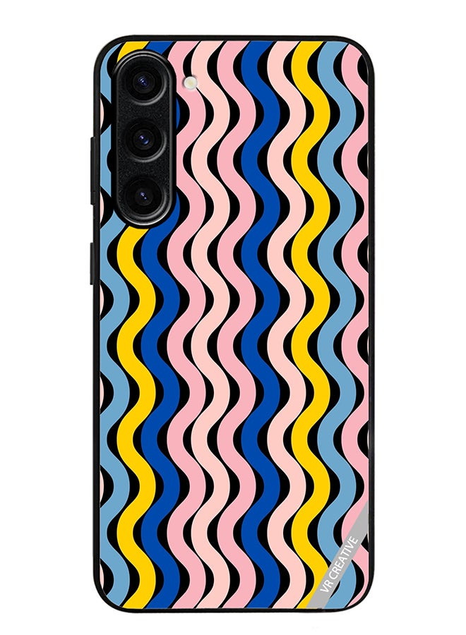 VR CREATIVE Protective Case Cover For Samsung Galaxy S24 Retro Vintage Waves Groove Design Multicolour - Image 1