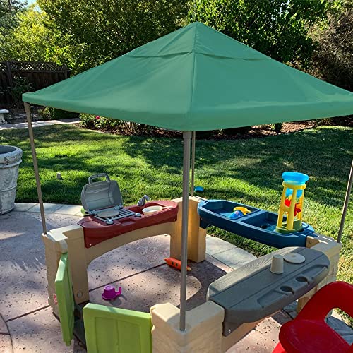 YardJoyliz Upgraded Waterproof All Around Playtime Patio Kitchen Replacement Canopy for Step2 BBQ Center Shaded Outdoor Kids Playhouse, Green - Image 4