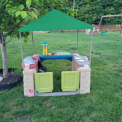 YardJoyliz Upgraded Waterproof All Around Playtime Patio Kitchen Replacement Canopy for Step2 BBQ Center Shaded Outdoor Kids Playhouse, Green - Image 2