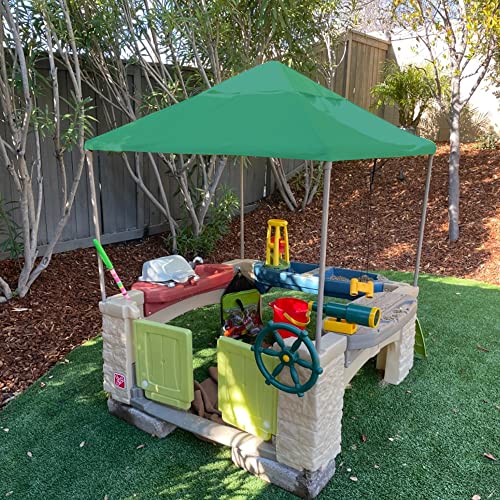 YardJoyliz Upgraded Waterproof All Around Playtime Patio Kitchen Replacement Canopy for Step2 BBQ Center Shaded Outdoor Kids Playhouse, Green - Image 3