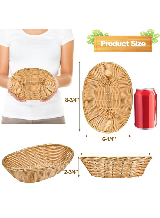 Yesland 16 Pack Plastic Oval Baskets, Food Storage & Fruit Basket, 8-3/4 x 6-1/4 x 2-3/4 Inches Basket Bin for Kitchen, Restaurant, Centerpiece Display - Image 2