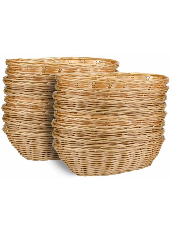 Yesland 16 Pack Plastic Oval Baskets, Food Storage & Fruit Basket, 8-3/4 x 6-1/4 x 2-3/4 Inches Basket Bin for Kitchen, Restaurant, Centerpiece Display - Image 1