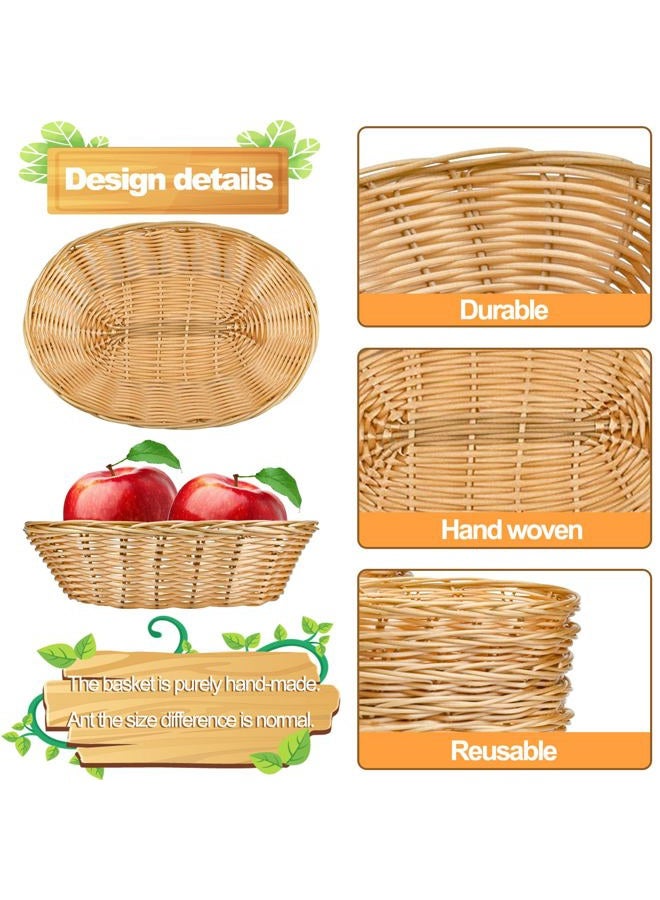 Yesland 16 Pack Plastic Oval Baskets, Food Storage & Fruit Basket, 8-3/4 x 6-1/4 x 2-3/4 Inches Basket Bin for Kitchen, Restaurant, Centerpiece Display - Image 3