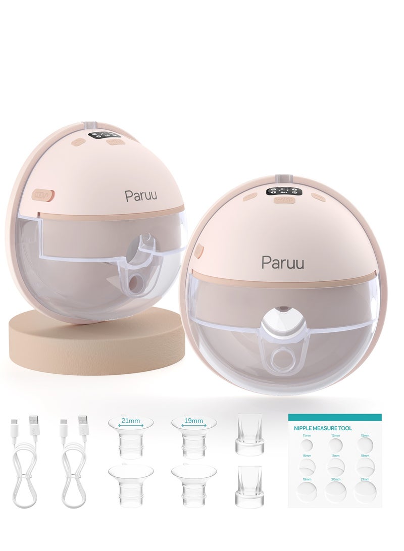 Paruu مضخة ثدي قابلة للارتداء 4 أوضاع، 12 مستوى، 240 جرام، خالية من BPA، مضخة ثدي بدون استخدام اليدين، مريحة، مانعة للتسرب، شفط قوي - Image 1