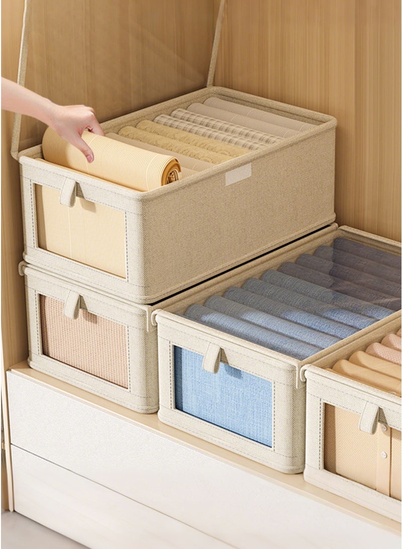 ميرتينج 6 قطع من حقائب التخزين وصناديق أدراج الملابس مع أغطية ومنظمات تخزين الملابس المرئية ومجموعة مكعبات تخزين الملابس القابلة للطي وصناديق الخزانة لتخزين الملابس والمناشف والألعاب والملابس الداخلية ومجموعة صناديق الفساتين - Image 4