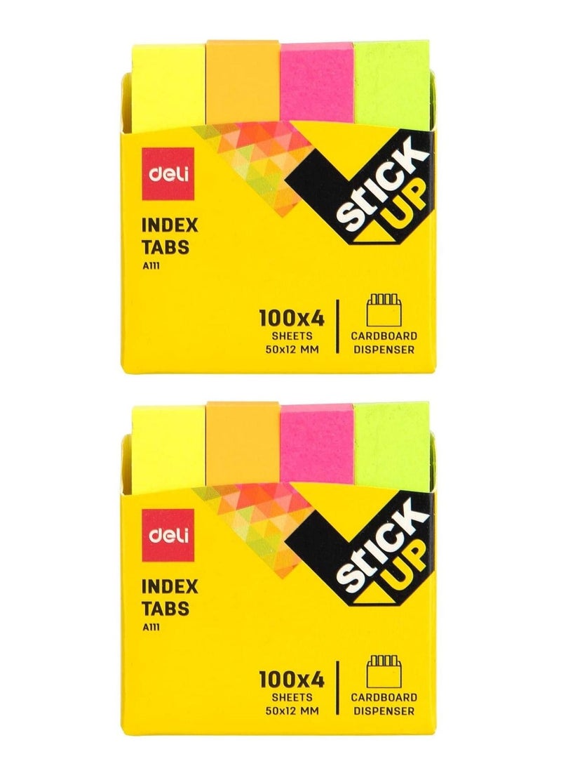 Deli 2-Pack Index Tab 50x12mm Size Multicolour - Image 1