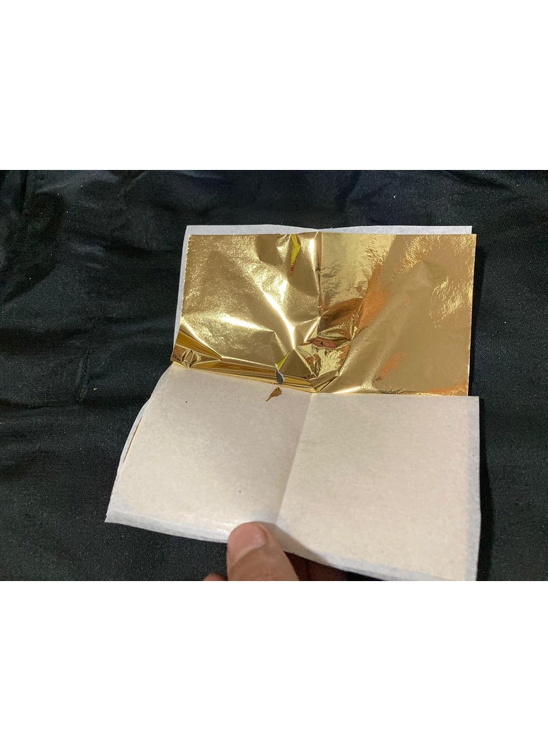 ASK VARK WALA ASK Vark WALA Gold Leaf Sheets 20 Imitation Gold Leaf 14 x14cm Gold Foil for Art Gilding Nail Art Furniture Crafting Decoration Home Improvement Paintings 100 Gold 