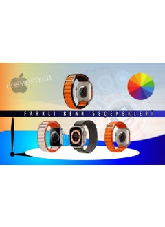 Cosmostech Compatible for Smart Watch Watch 42MM 44MM 45MM 49MM 1/2/3/4/5/6/se/7/8/ultra Double Layer Band and Strap Black(Orange)  - Image 2