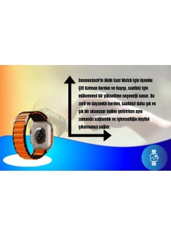 Cosmostech Compatible for Smart Watch Watch 42MM 44MM 45MM 49MM 1/2/3/4/5/6/se/7/8/ultra Double Layer Band and Strap Black(Orange)  - Image 4