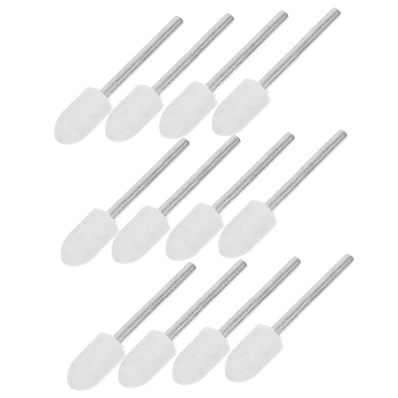 12pcs Felt Polishing Wheels for Drill Gentle Buffing Nail Art Finishing - Image 2