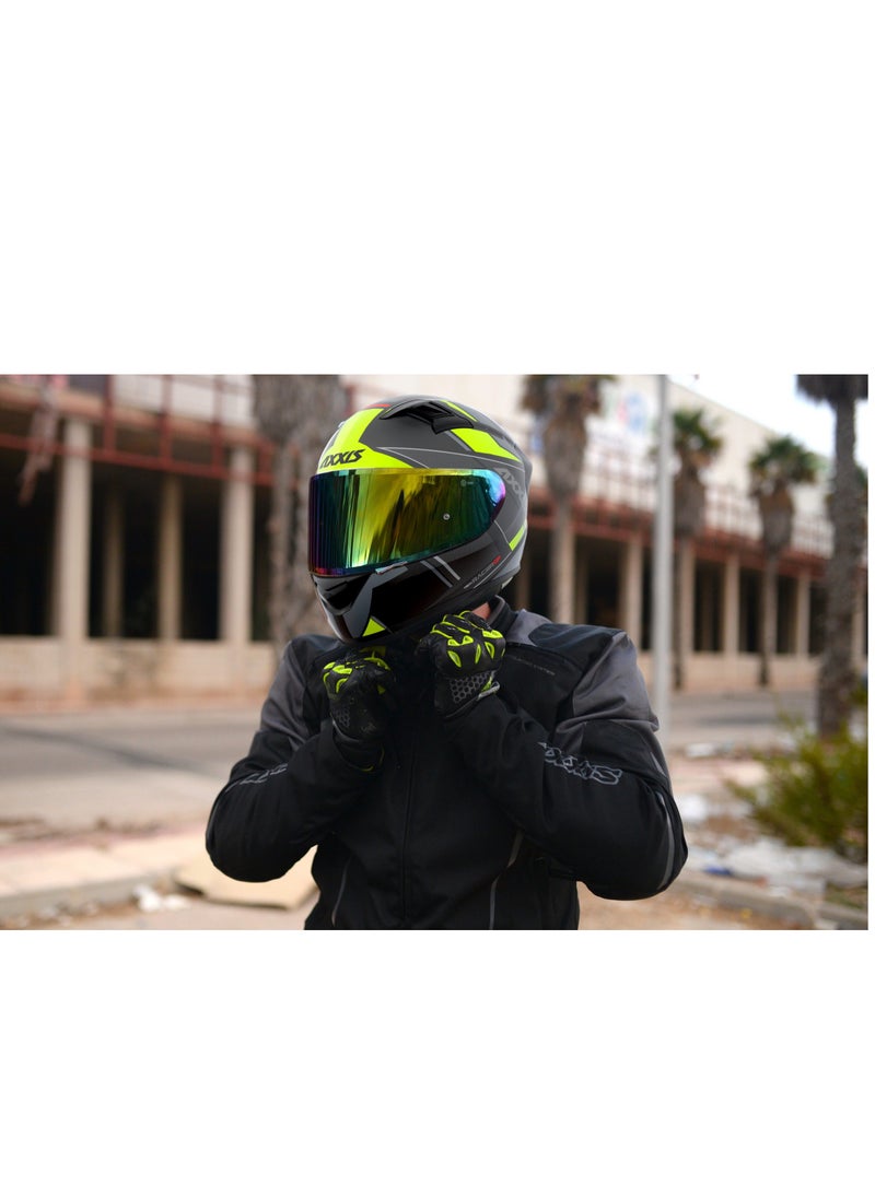 AXXIS FULL FACE helmet AXXIS GP RACER SV FIBER tech matt fluor yellow XXL  - Image 5