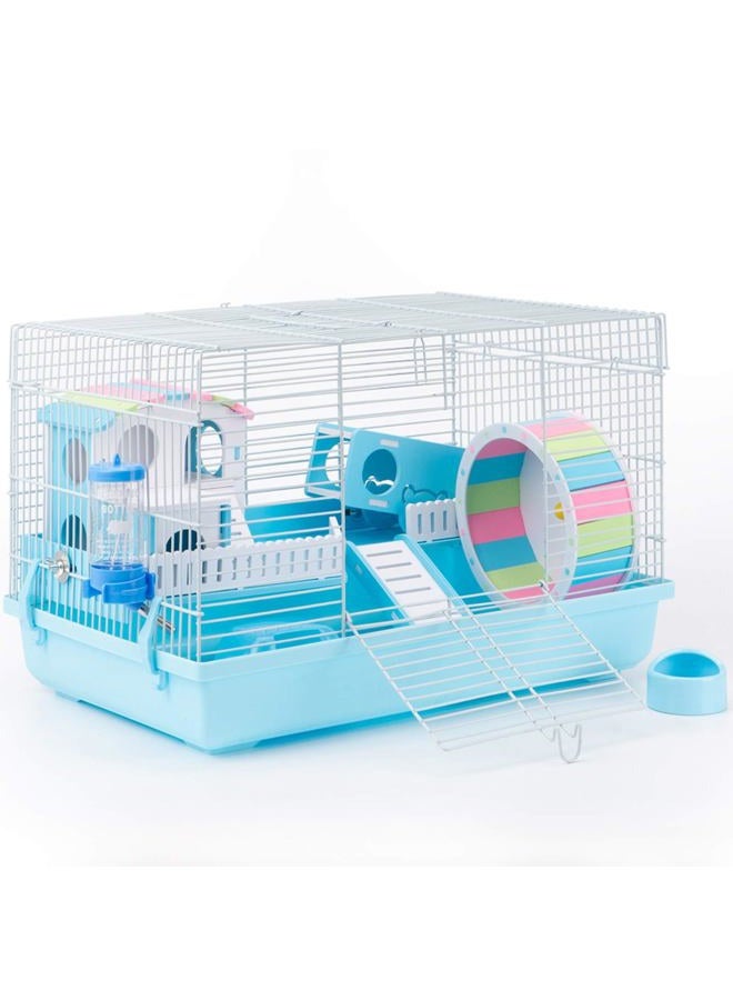 ROBUD Large Hamster Cage Gerbil Haven Habitat Small Animal Cage (Blue) - Image 1