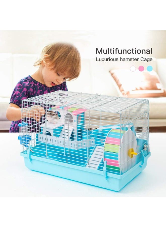 ROBUD Large Hamster Cage Gerbil Haven Habitat Small Animal Cage (Blue) - Image 3