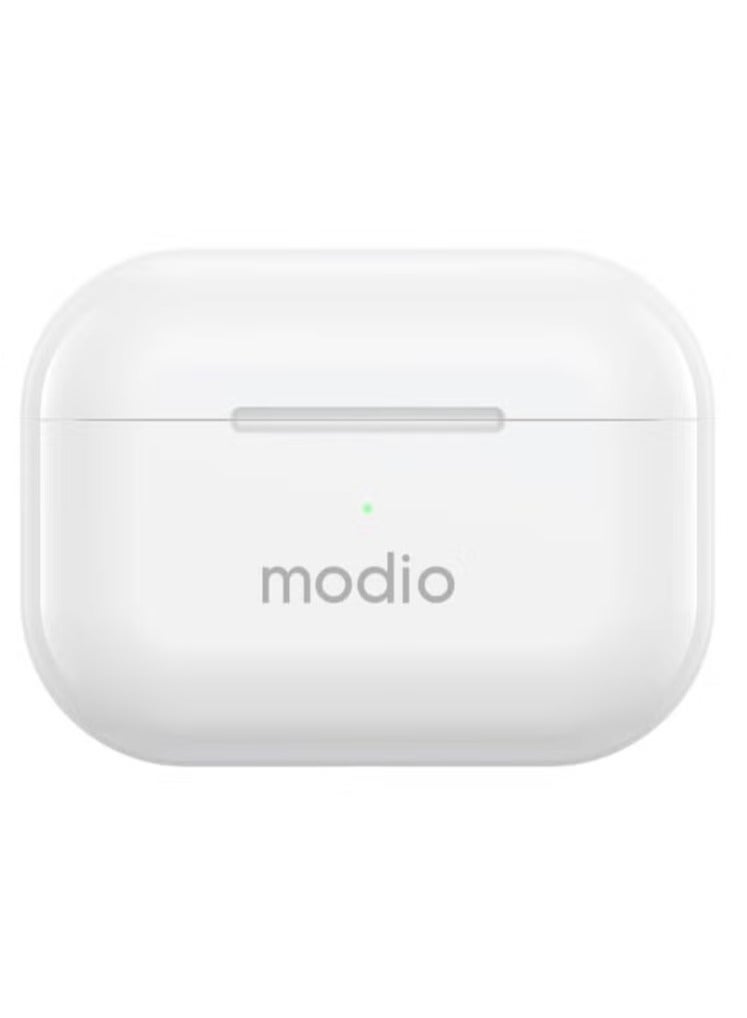 modio ME8 True Wireless Stereo Earbuds with Bluetooth 5.3 – Touch Control In-Ear Headset with HD Sound, Built-In Mic, Noise Isolation  Long Battery Life – Compact Charging Case Included – Compatible with Android, iOS  Tablets – Free Protective Carry Case - Image 2