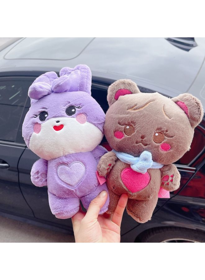 Born Pink World Tour Concert Merchandise Doll Lisa Jennie Keychain Plush Toy-Color:BP Brown Rabbit Fur Doll-Height:25cm