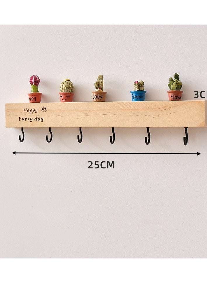 Wall Mounted Key Storage Rack Made Of Solid Wood No Drilling Required Door Mounted Key Hook Creative Decorative Rack At The Entrance 