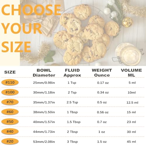 LLESCA Cookie Scoop, Ice Cream Scoop, 1Tbsp/15 ml/0.5oz Cookie Scoops for Baking, 18/8 Stainless Steel Cookie Scooper for Baking, Ice Cream Scooper with Trigger Release, Cookie Dough Scoop with Non-slip Grip - Image 4