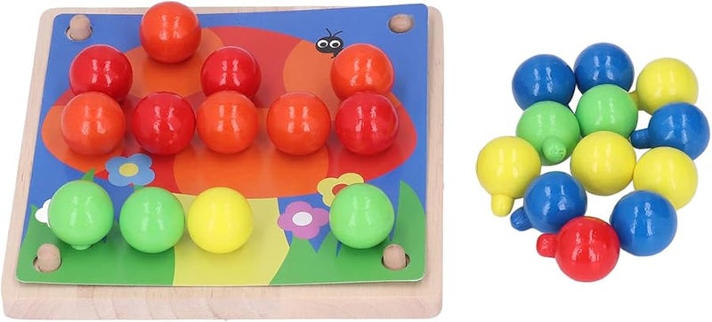 لعبة فنية للأطفال على شكل مسمار فطر مع 25 خرزة و10 بطاقات نمطية، لعبة تعليمية للأطفال من عمر 3 سنوات - Image 4