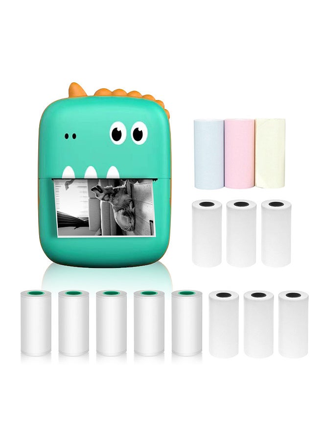 Generic Mini Thermal Printer Multifunction Portable Sticker Maker Instant Photo Inkless Printing Support BT Connection for Smartphone with 9 Paper Rolls 57mm + 5 Self-Adhesive Paper Rolls  - Image 1