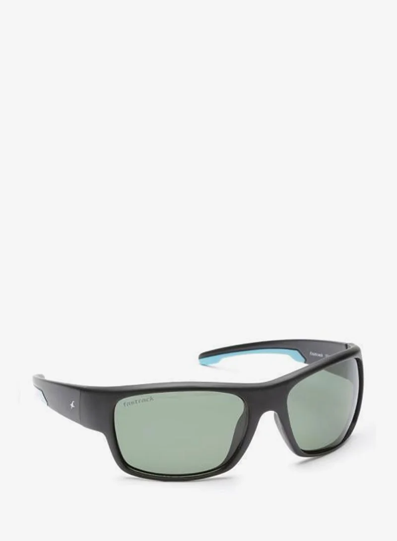 fastrack Polarized Sunglasses Black Frame Green Mirror Lens 60mm  - P314GR2PV