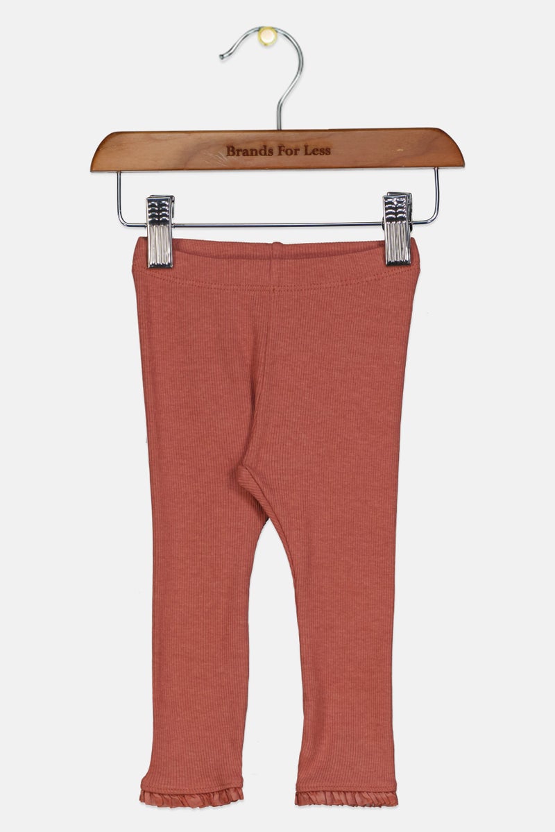 NAME IT Toddlers Girl Ribbed Leggings, Old Rose - Image 1