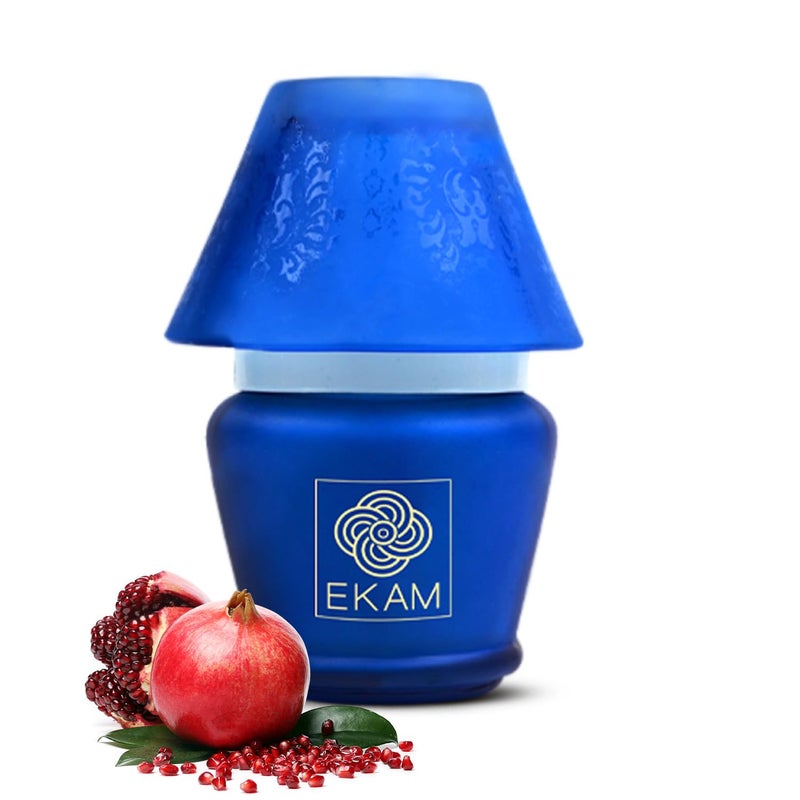 EKAM Scented Frost Glass Lampshade Candle Black Tea Pomegranate Scented Candle Luxury Fragrances Ideal for Home Decor Aromatherapy Gifting 22 Hours Burn time 114 g - Image 1