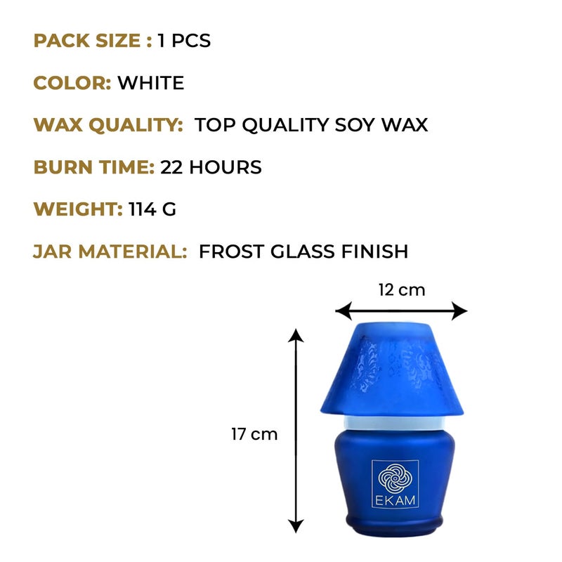 EKAM Scented Frost Glass Lampshade Candle Black Tea Pomegranate Scented Candle Luxury Fragrances Ideal for Home Decor Aromatherapy Gifting 22 Hours Burn time 114 g - Image 3
