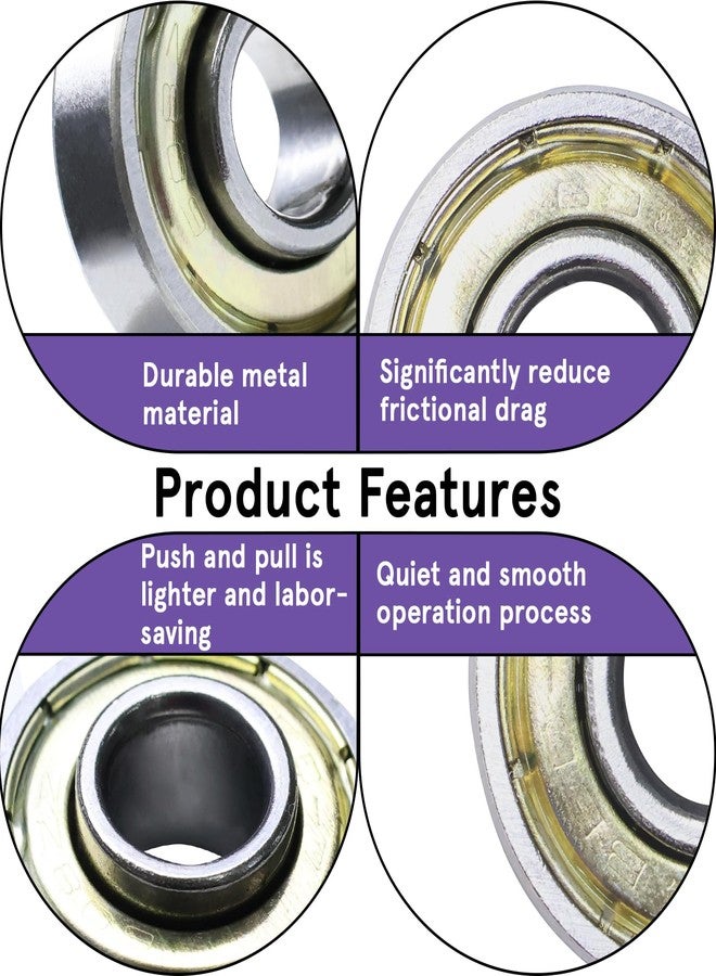 Kamrexi 4PCS Rollator Caster Wheel Bearings, Wheelchair Bearings, Universal Wheel Bearings for Wheelchair Rollator Transport Chairs, ID8.0*OD22*T9mm, Compatible with 8.0MM (5/16") Wheel axles, STDS1011 - Image 4