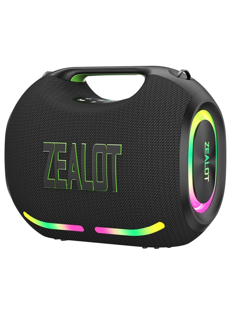 زيلوت مكبر صوت بلوتوث ZEALOT ZE01 120W المحمول المقاوم للماء IPX5 مع مضخم صوت لاسلكي خارجي ستيريو بصوت عالي مع bass عميق. بطارية كبيرة 24000 مللي أمبير لتشغيل مستمر حتى 48 ساعة. متوافق مع الهاتف/الكمبيوتر المحمول/الجهاز اللوحي/الكمبيوتر/التلفزيون. يدعم التشغيل عبر منفذ 3.5 مللي/يو إس بي/بطاقة TF. - Image 5