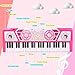 M SANMERSEN Kids Piano Keyboard 49 Keys Electronic Toy Keyboard Piano with Microphone Headphone for Beginners Multifunctional Musical Instruments Learning Pianos Keyboards Kid Gifts for Girls Pink - Image 4