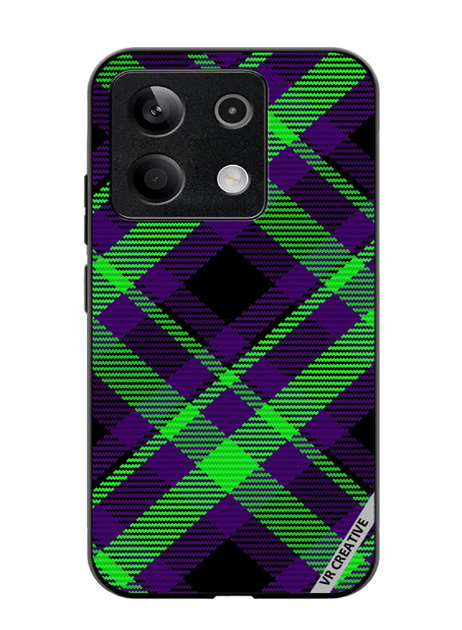 VR CREATIVE Protective Case Cover For Xiaomi Poco X6 Black Green Checkered Design Multicolour - Image 1