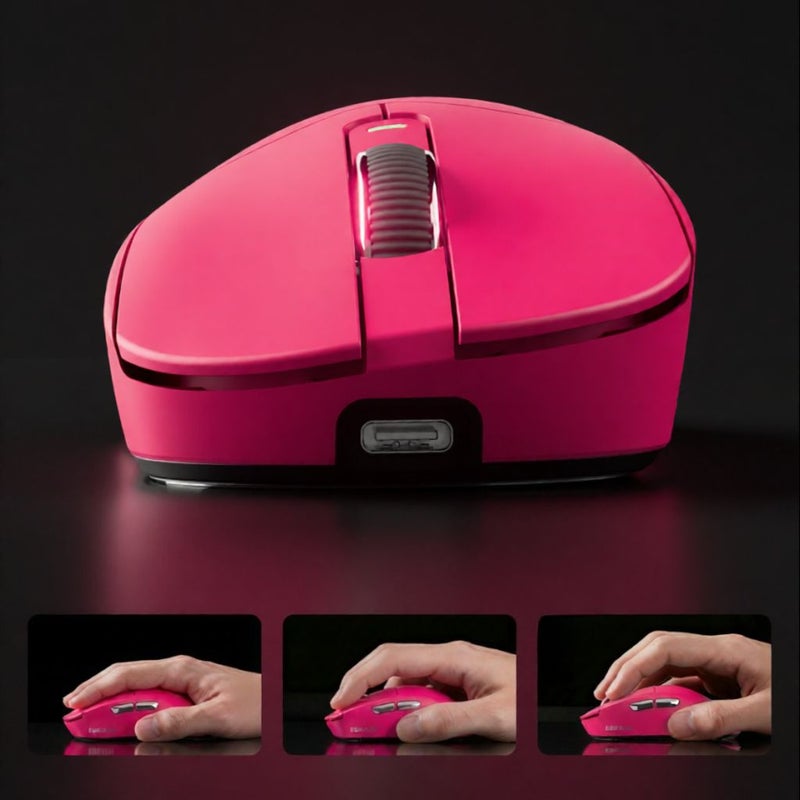Eweadn H3 Ergonomic Lightweight Tri-Mode Bluetooth Mouse, Berry Red - Image 5